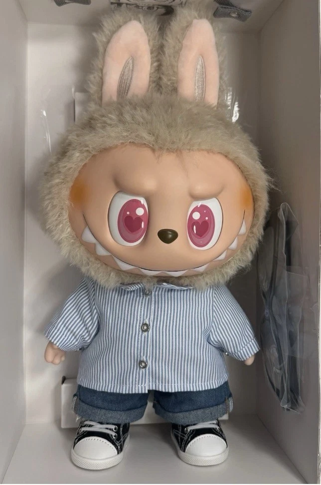 Authentic Pop Mart, big Flip With Me Labubu with glasses, changeable eyes