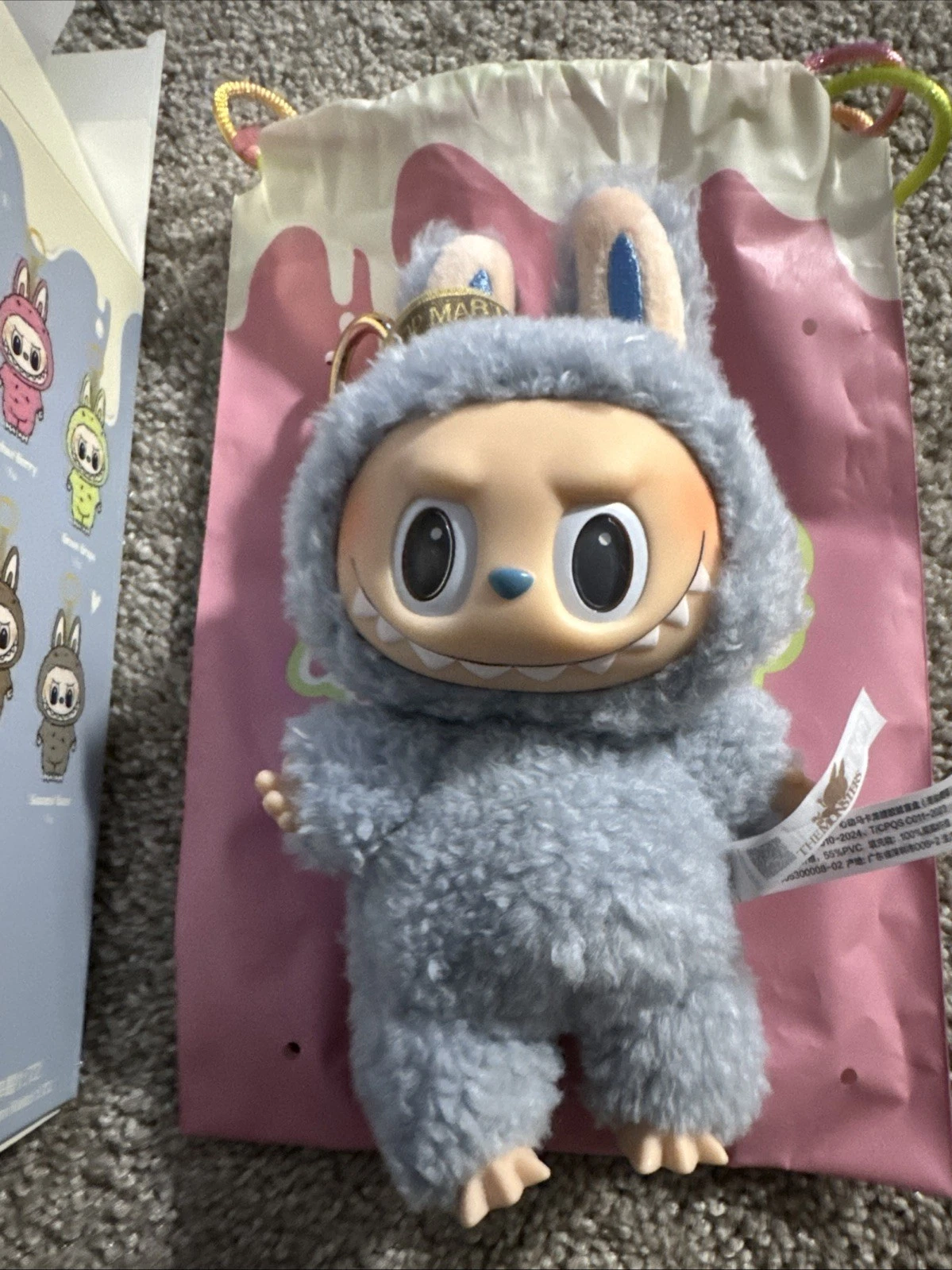 authentic pop mart labubu exciting macaron Sea Salt