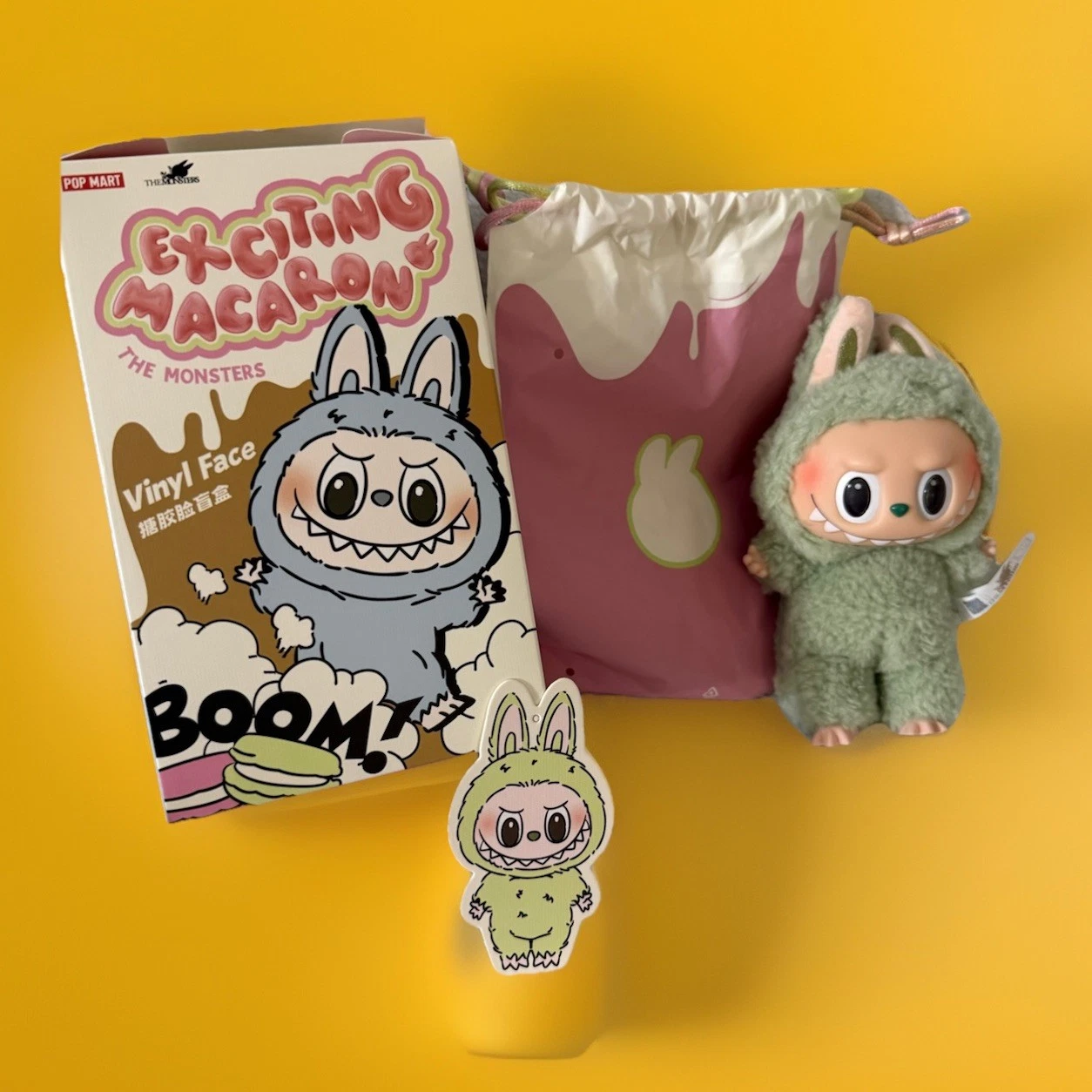 AUTHENTIC POP MART Labubu Exciting Macaron Series Plush New Open Box Green Grape