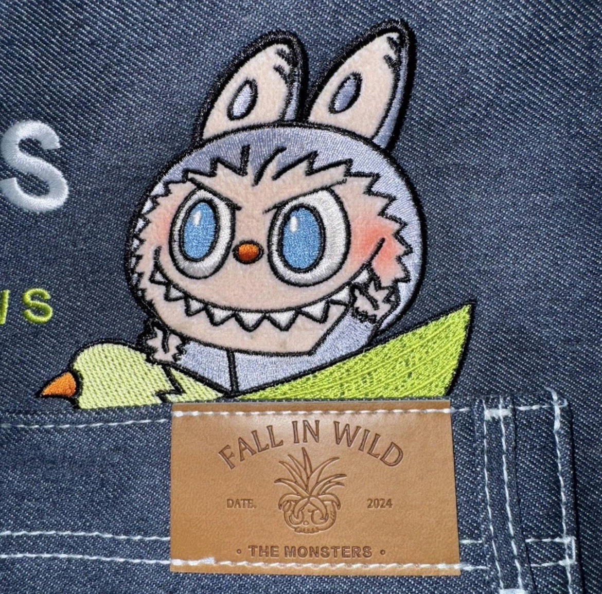 Authentic POP MART Labubu The Monsters Fall in Wild Denim Messenger Bag Purse