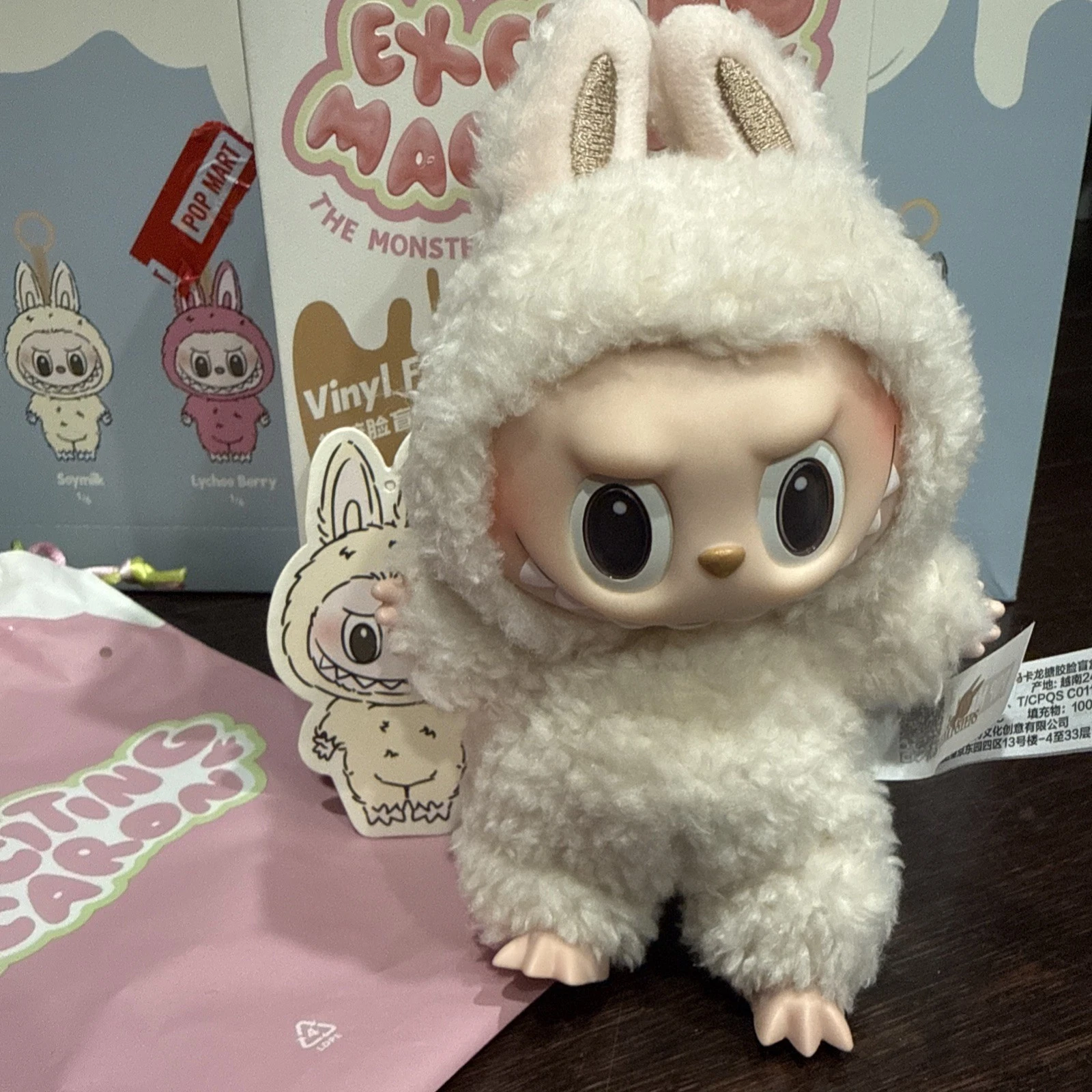 AUTHENTIC POP MART THE MONSTERS Exciting Macaron Soymilk Labubu OPEN BOX