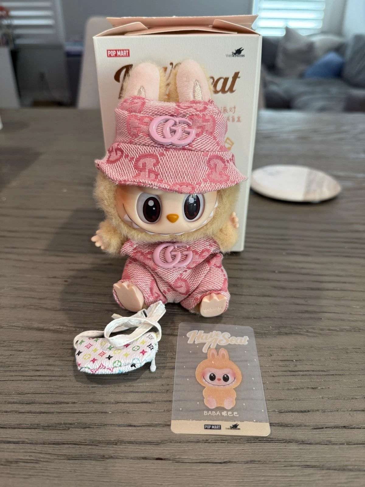 Have a Seat Baba POP MART Labubu The Monsters AUTHENTIC with Gucci outfit