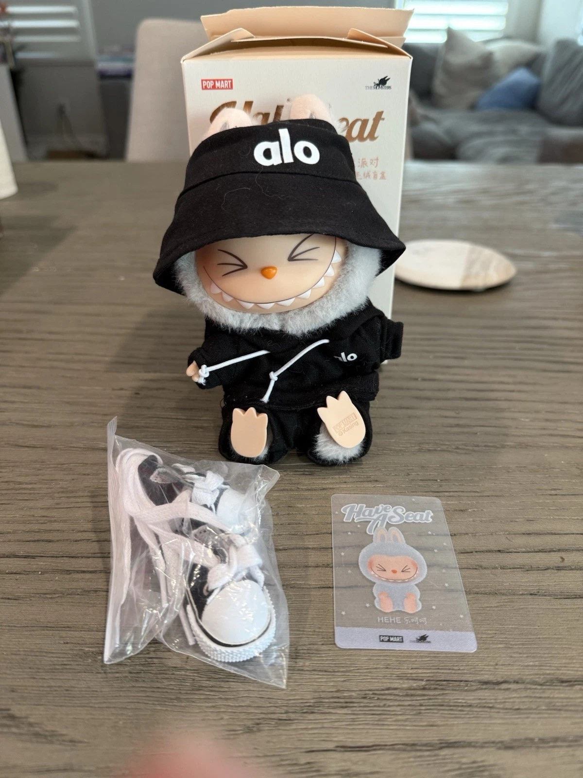 Have A Seat Hehe POP MART The Monsters Labubu Authentic With Alo Outfit