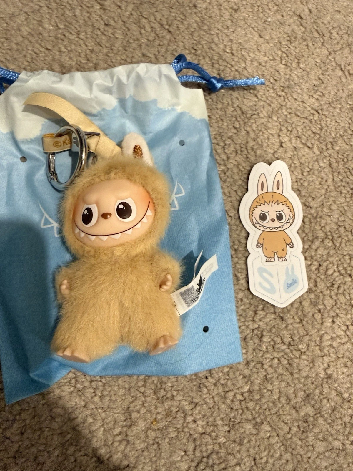 Pop Mart Labubu Pin For Love N-Z Set “S” Tan Keychain Authentic Monster