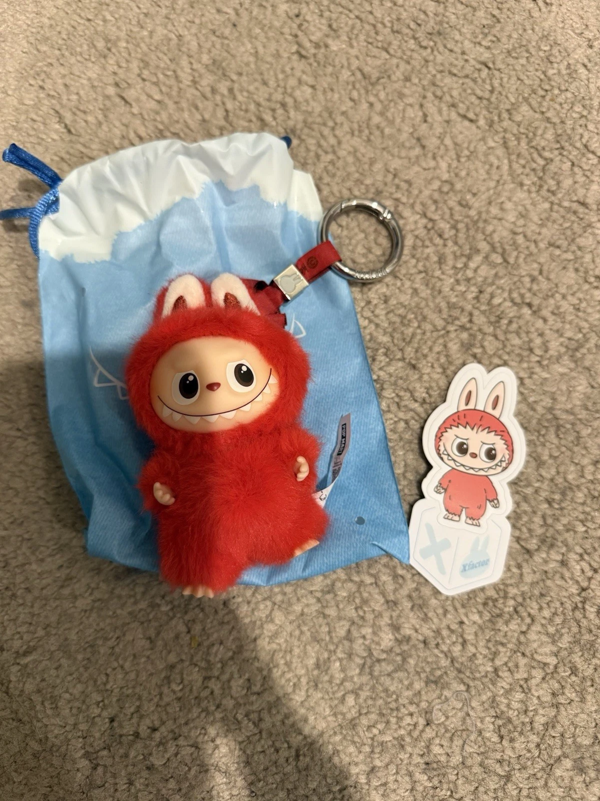 Pop Mart Labubu Pin For Love N-Z Set “X” Red Keychain Authentic Monster