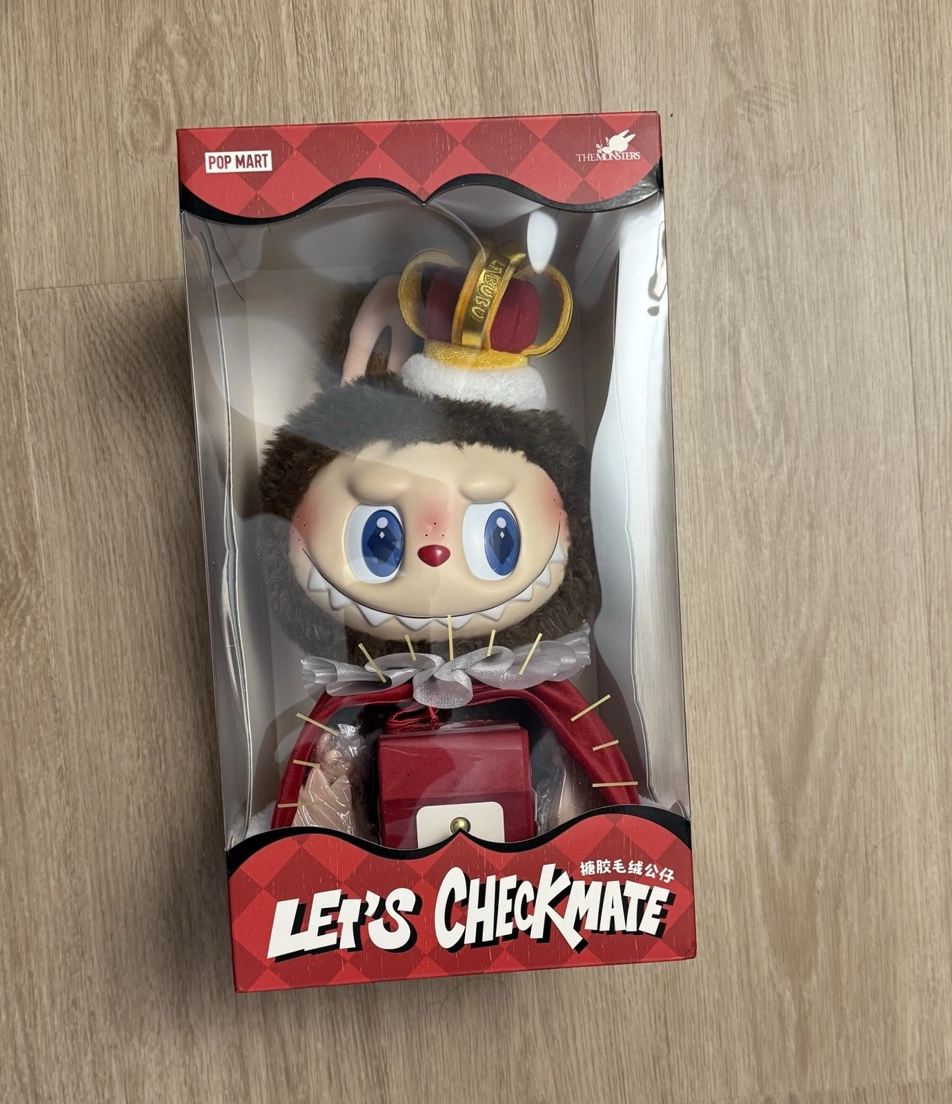 Pop MART Labubu the Monsters Let's Checkmate King Series Vinyl Plush Doll 38 cm